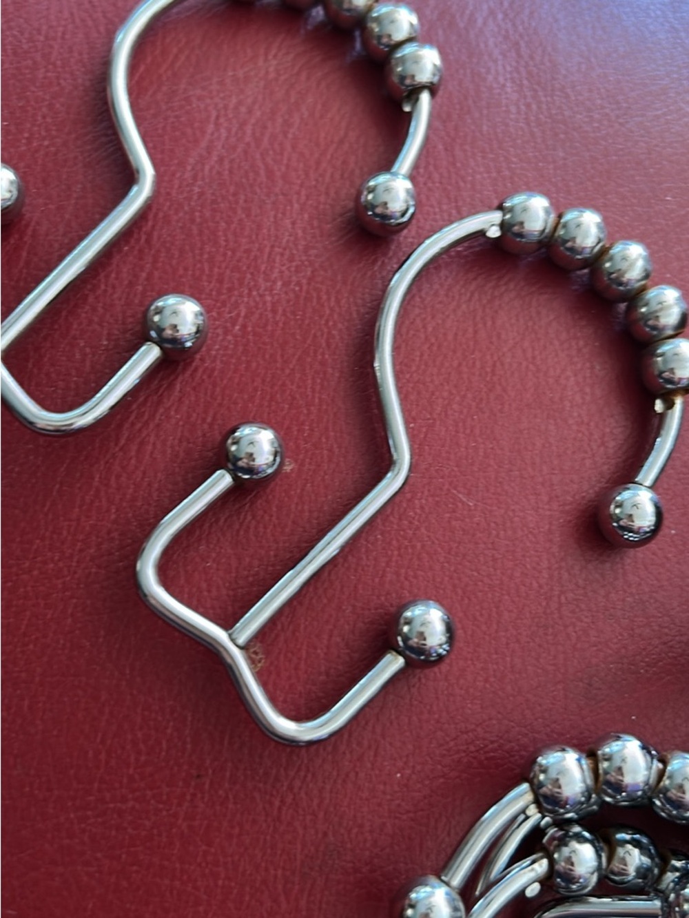 Pottery Barn Silver Shower Curtain Hooks with Beaded Accents